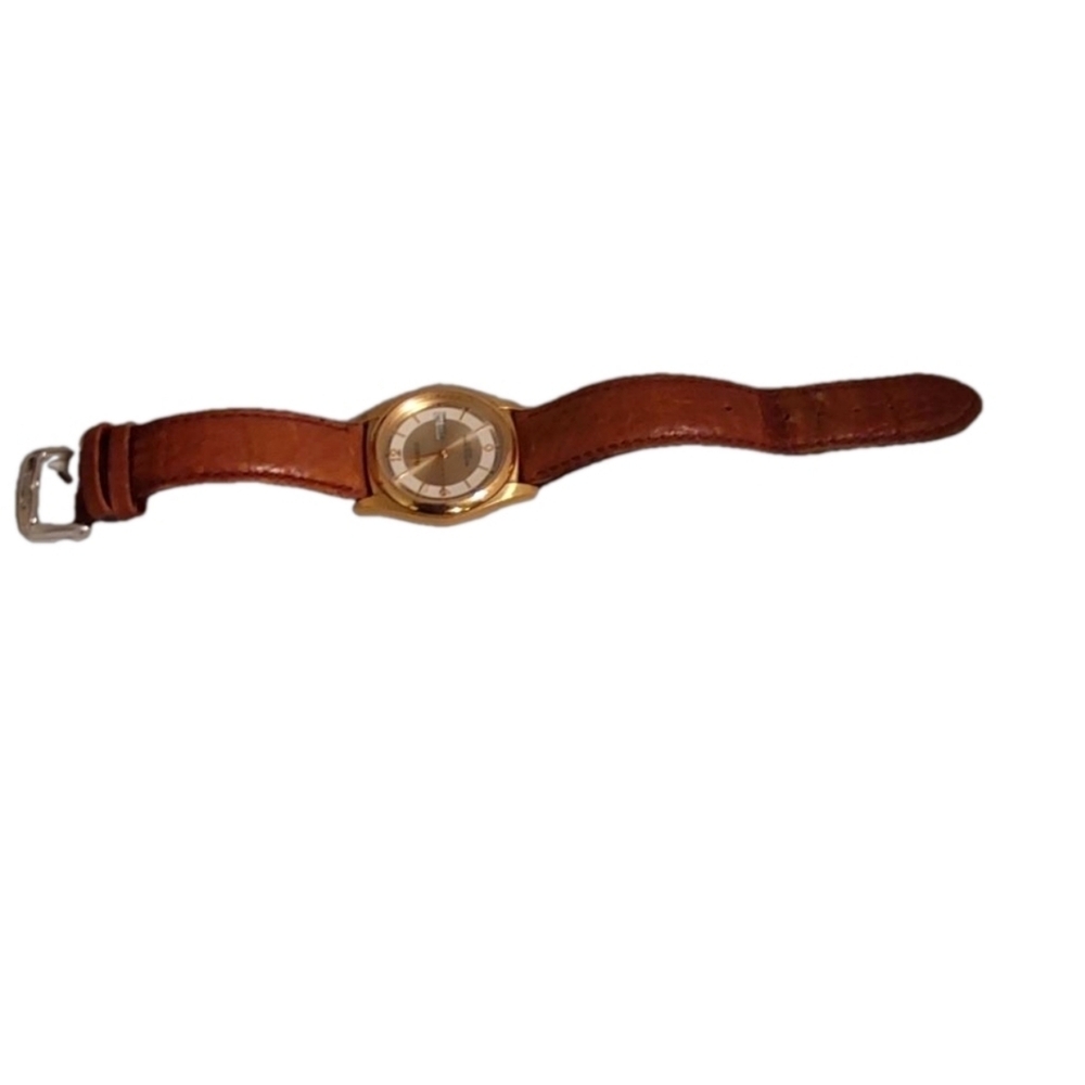 VINTAGE ARMITRON MECHANICAL MEN’S LEATHER WRISTWATCH - Picture 8 of 10